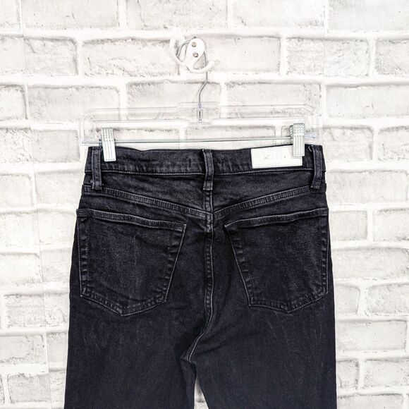 RE/DONE Women's High Rise Raw Ankle crop Denim Jeans washed black sz 27 - Picture 11 of 12